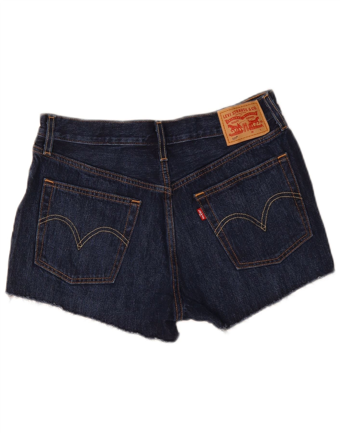 Damskie spodenki jeansowe LEVI'S 501 W28 Średni granatowy, bawełniany