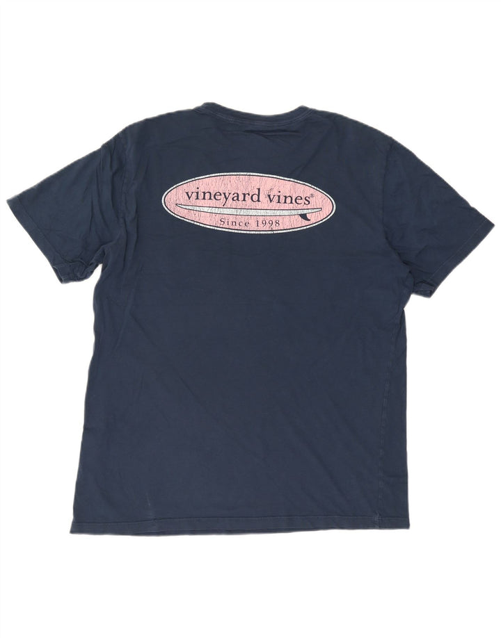 Męska koszulka z grafiką Vineyard Vines, średnia, granatowa bawełna