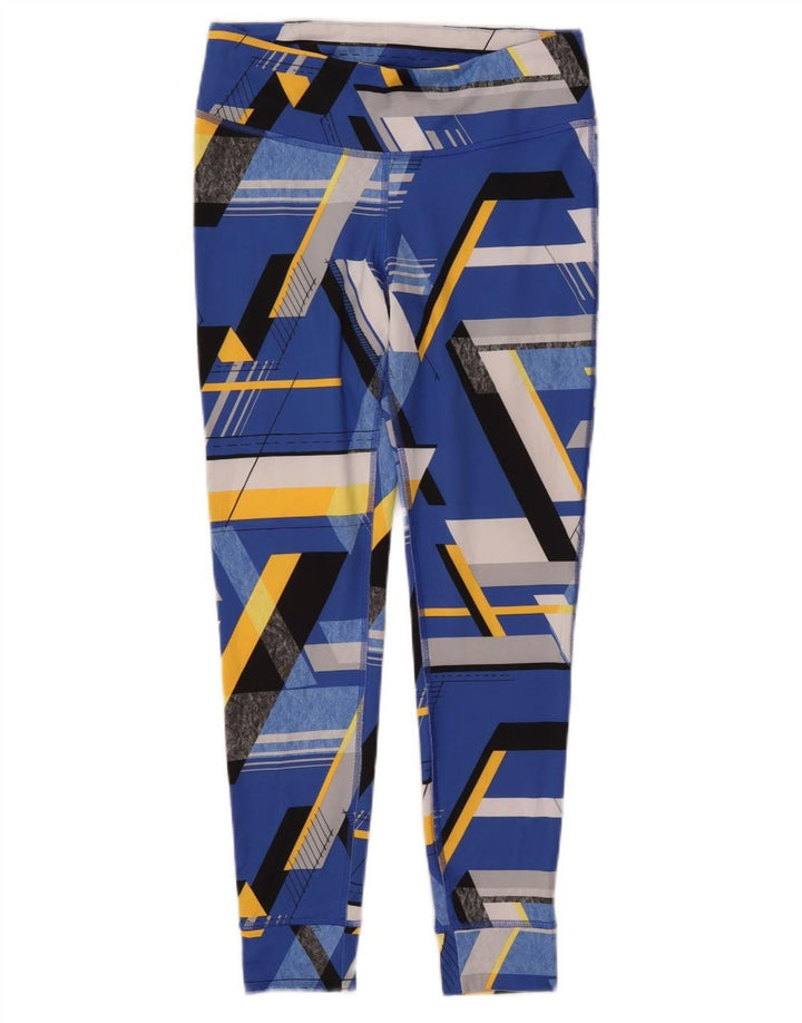Legginsy damskie REEBOK UK 12/14 Średni niebieski geometryczny poliester