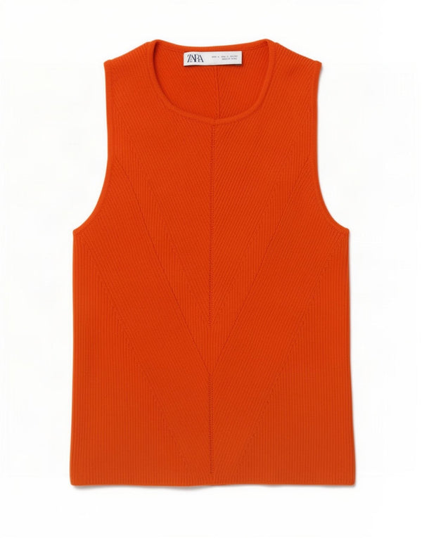 Damski krótki top Zara UK 10 Small Orange Wiskoza