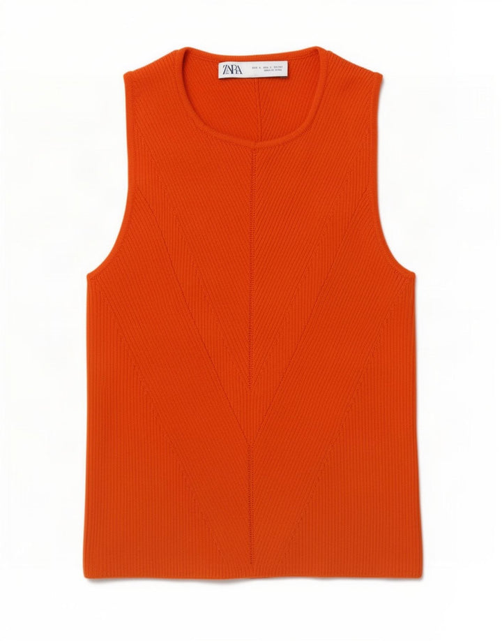 Damski krótki top Zara UK 10 Small Orange Wiskoza