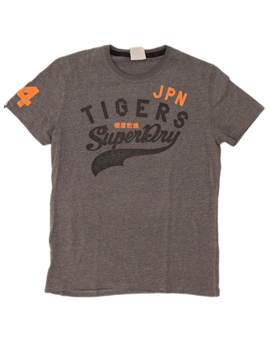 Męski T-shirt z grafiką Superdry, duży, szary, bawełniany