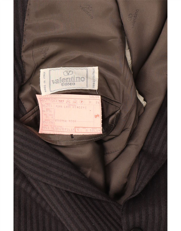 Męska marynarka Valentino z długimi rękawami i dwoma guzikami IT 52 XL w szare prążki