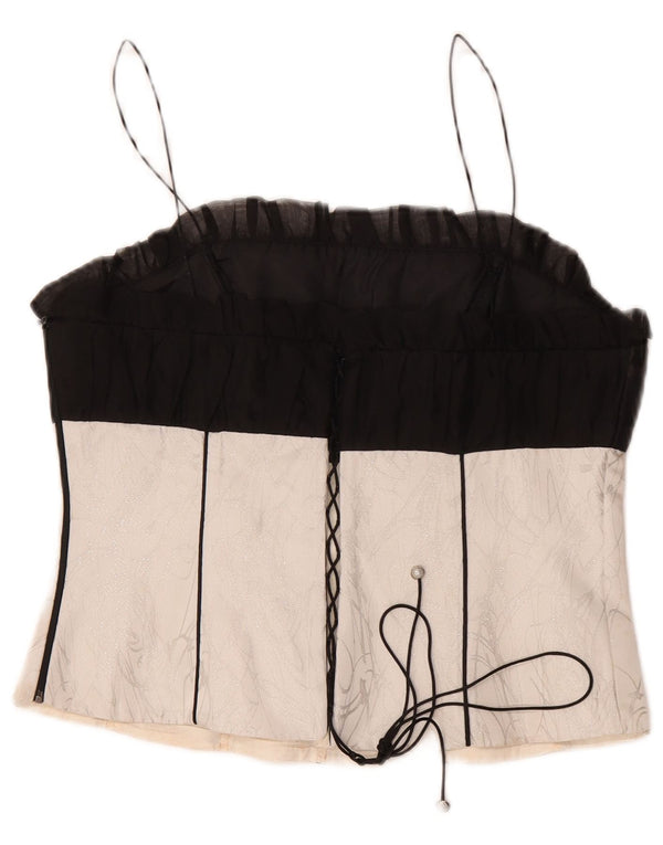 Damski gorset w stylu vintage IT 48 XL Czarny poliester z blokami kolorów