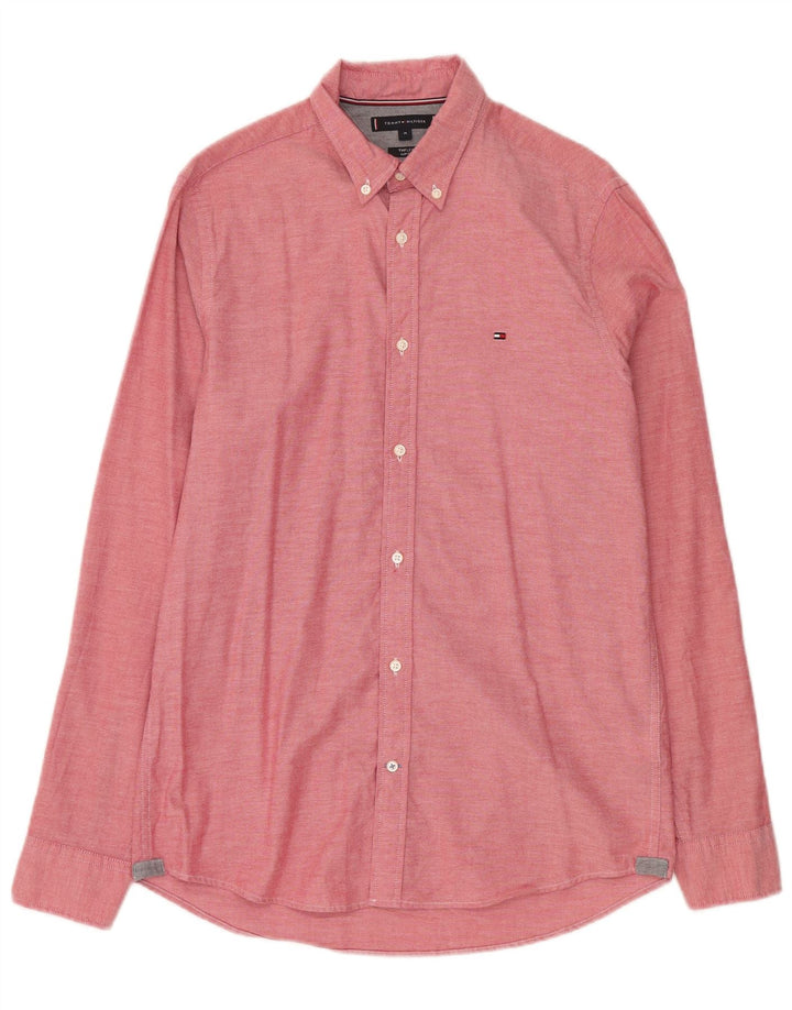Koszula męska Tommy Hilfiger Flex Slim Fit, średnio różowa, bawełniana