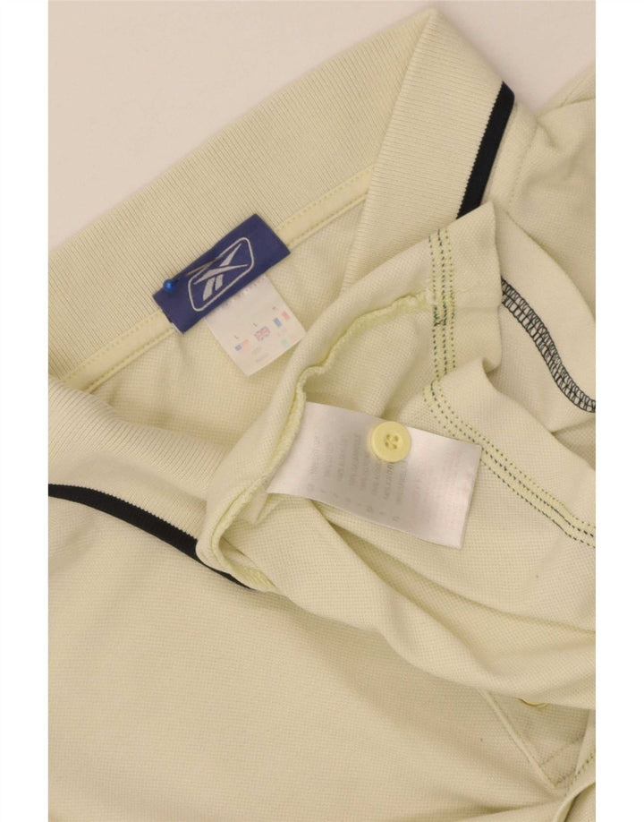 Męska koszulka polo Reebok, duża, żółta, bawełniana w paski
