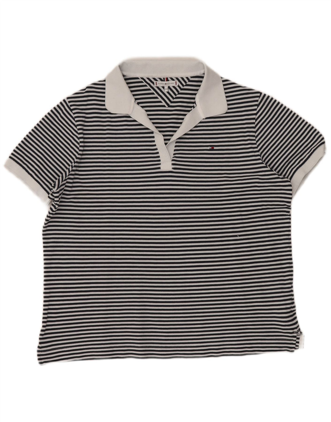 Damska koszulka polo TOMMY HILFIGER UK 20 2XL granatowa w paski, marynarska