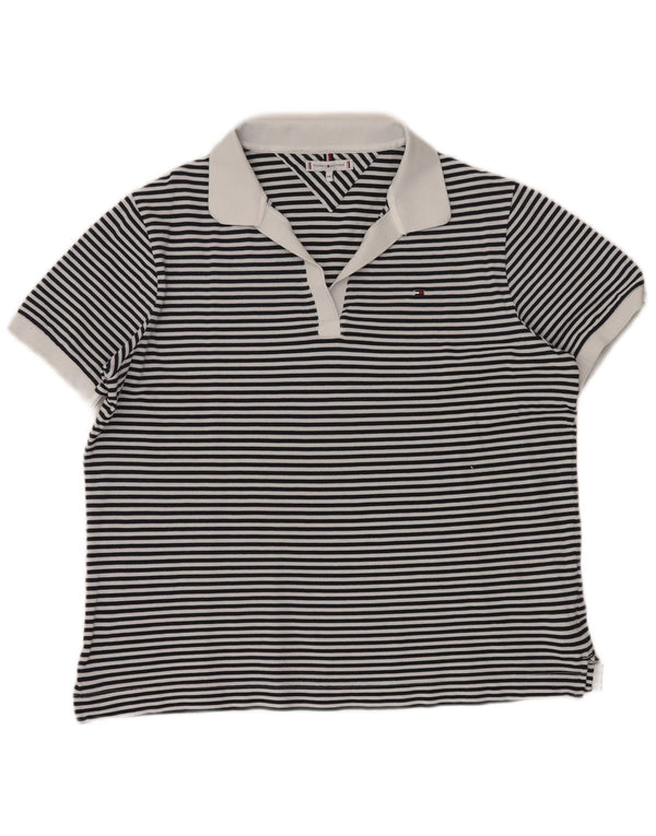 Damska koszulka polo TOMMY HILFIGER UK 20 2XL granatowa w paski, marynarska