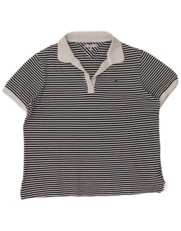 Damska koszulka polo TOMMY HILFIGER UK 20 2XL granatowa w paski, marynarska