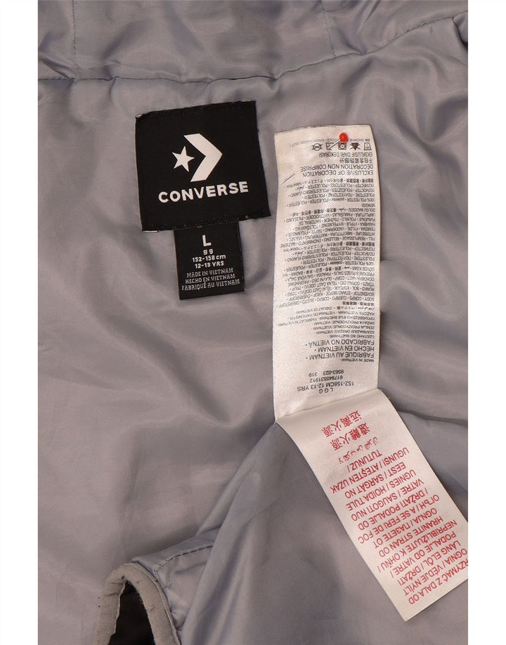 Wyściełana kurtka chłopięca Converse z kapturem, duża, 12-13 lat, czarna, poliestrowa