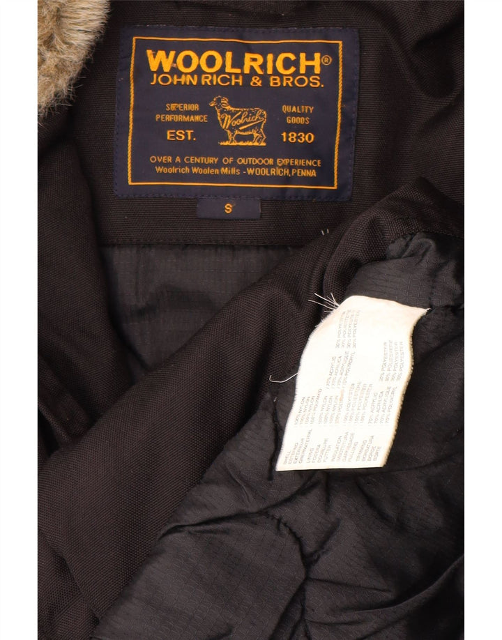 Męska kurtka parka z kapturem Woolrich UK 36, mała, czarna, poliester