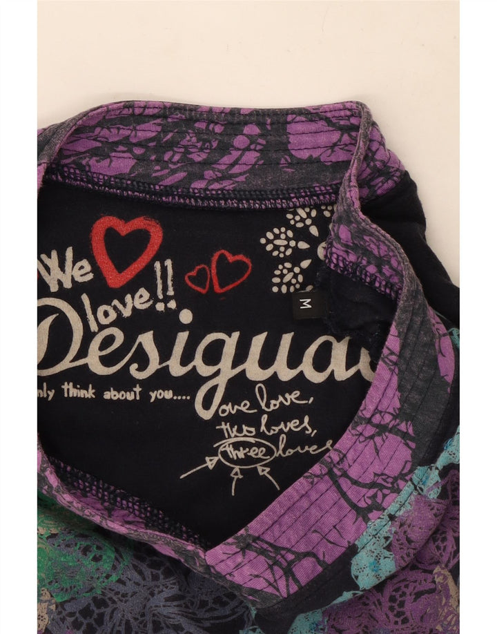 Damska bluzka z długim rękawem Desigual Top UK 12 Medium, wielokolorowe kwiaty