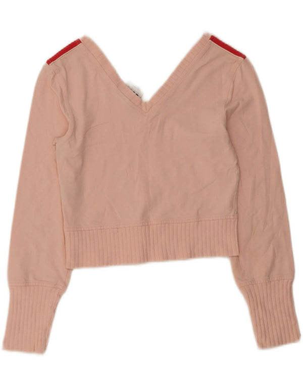 Damski top Adidas z długim rękawem, UK 12, średni różowy, bawełniany