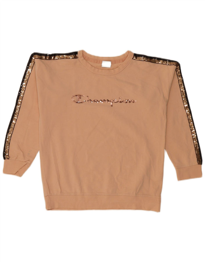 Damska bluza Champion Graphic Jumper UK 10 Small Beige Colorblock