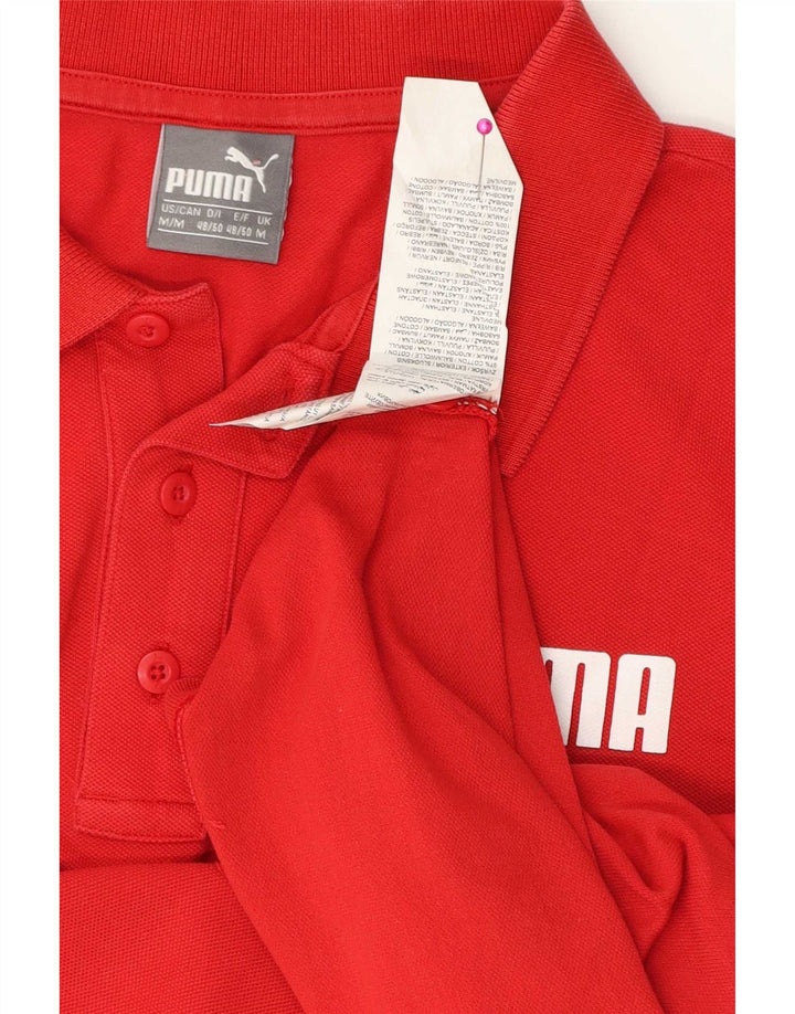 Męska koszulka polo Puma, bawełniana, średnia czerwona