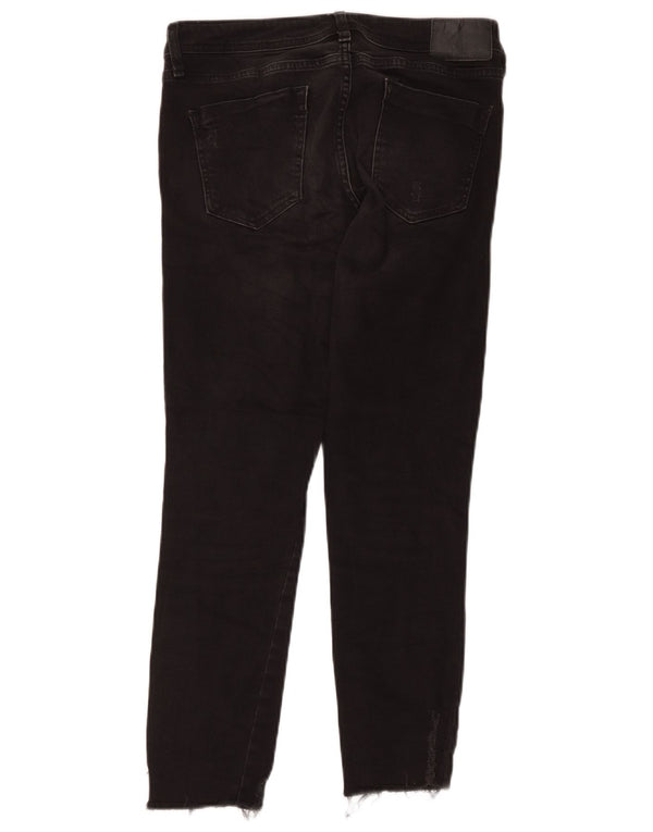 Damskie jeansy Zara w trudnej sytuacji, EU 38 Small W28 L26, czarna bawełna