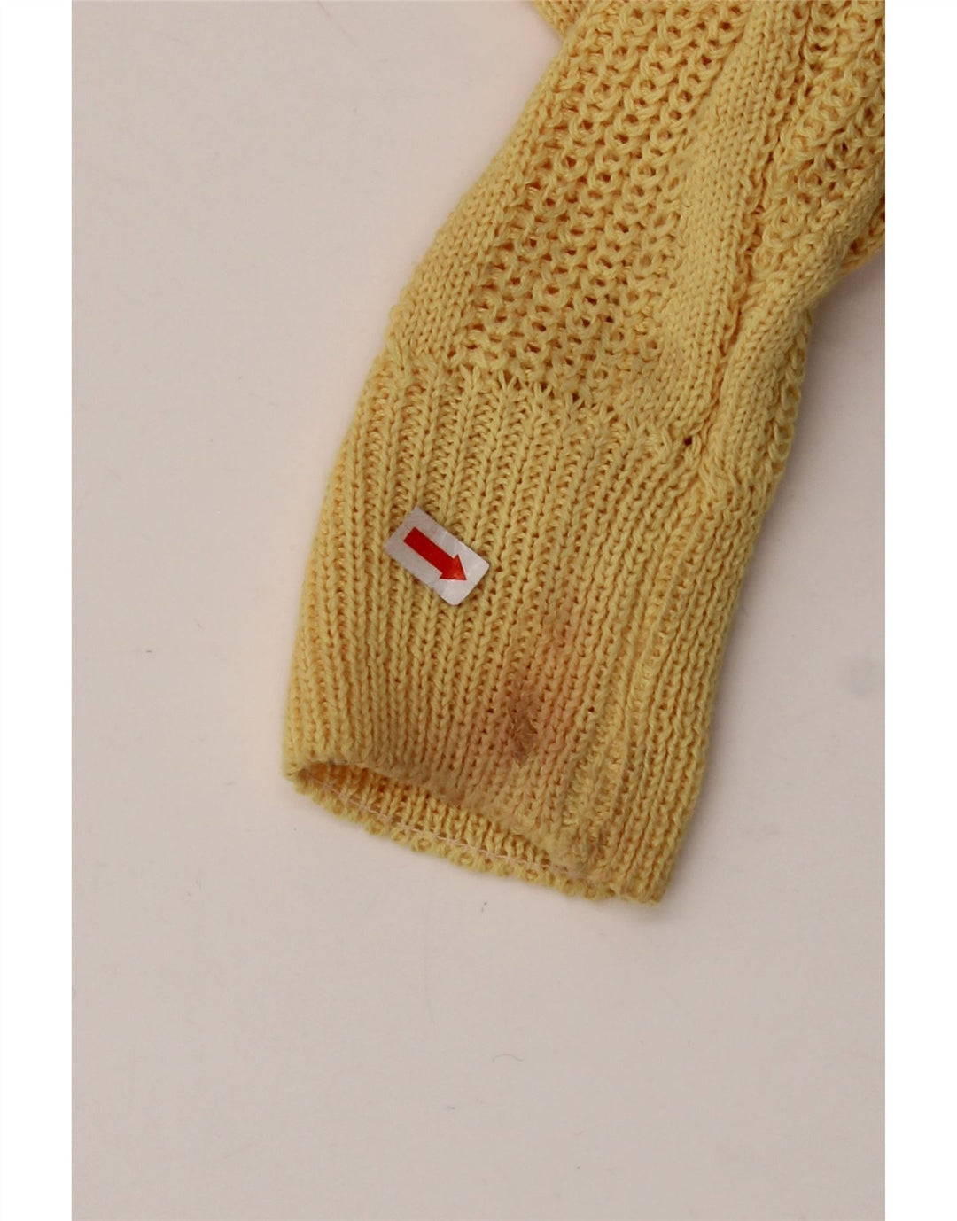 Sweter damski VINTAGE z dekoltem w łódkę UK 12 Średni żółty akryl