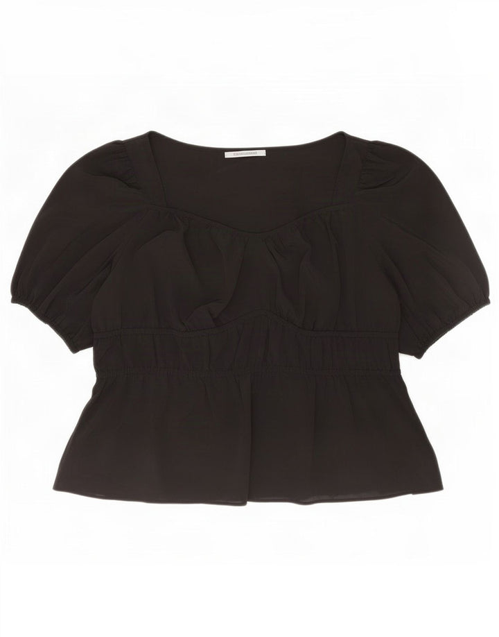 Bluzka damska Marks & Spencer UK 22 3XL Czarny poliester
