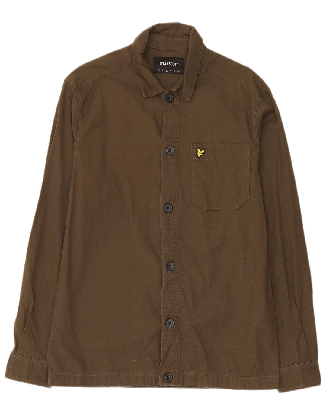 Koszula męska Lyle & Scott, średnia, bawełniana khaki