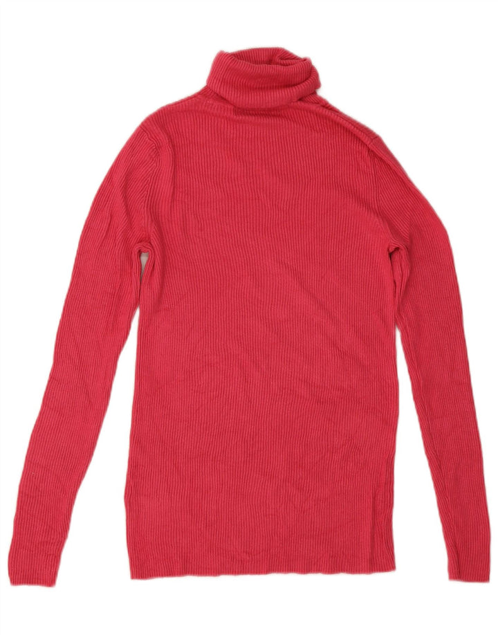 Marks & Spencer Damski sweter z golfem UK 10 Small Pink Wiskoza