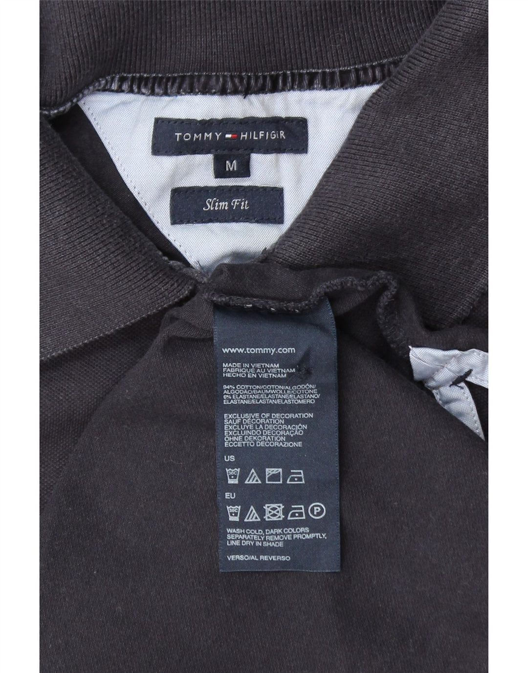 Damska koszulka polo Slim Fit TOMMY HILFIGER UK 12, średni granat