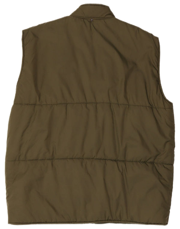 Vintage Mens Gilet UK 42 XL Khaki Polyamide