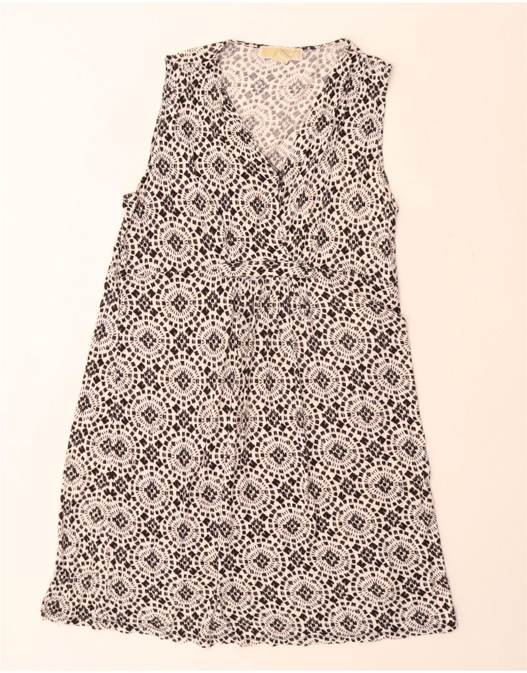 MICHAEL KORS Damska sukienka o linii A bez rękawów UK 18 XL Czarny kwiatowy sztuczny jedwab