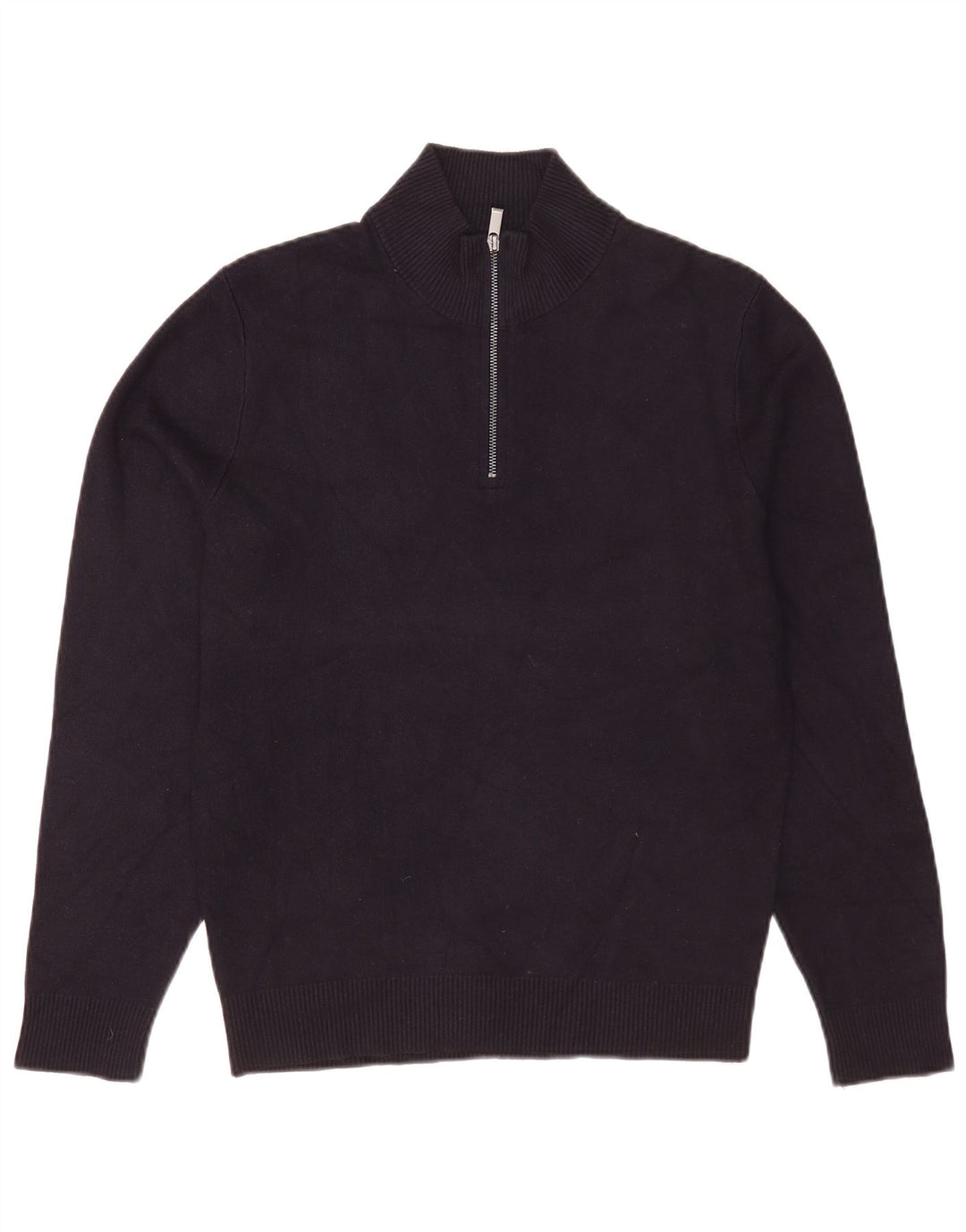 Męski sweter zapinany na zamek Massimo Dutti, średni granatowy