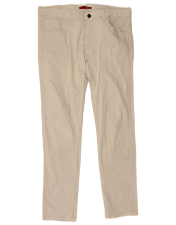 Męskie proste spodnie codzienne Zara EU 46 XL W36 L32 Biała bawełna