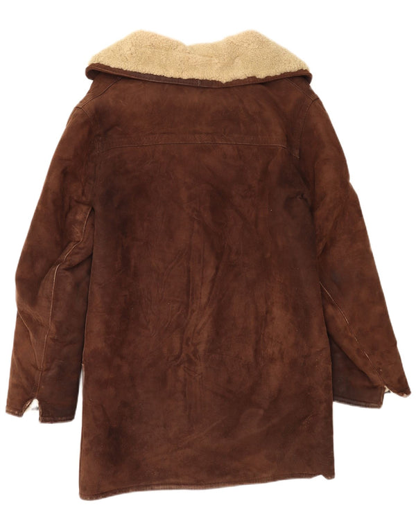 Płaszcz damski w stylu vintage, UK 14, średni brąz