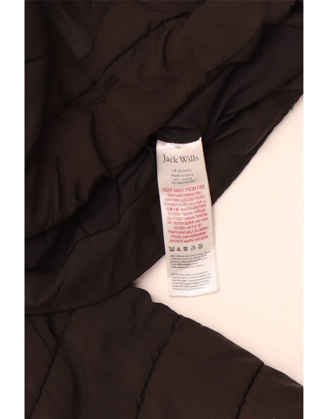 Damska ocieplana kurtka JACK WILLS UK 10, mała, czarna, poliestrowa