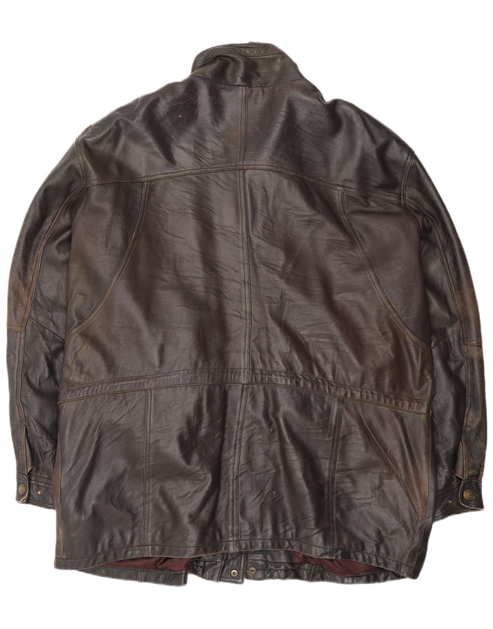 Vintage męska skórzana kurtka UK 44 2XL czarna skóra
