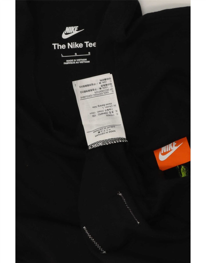 Męski T-shirt z grafiką Nike, duży, czarny, bawełniany