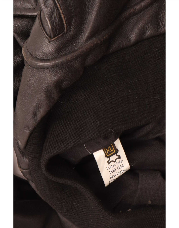Vintage męska skórzana kurtka wojskowa UK 42 XL czarna