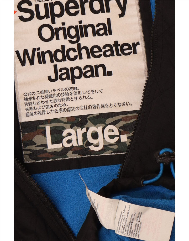 Damska kurtka wiatrówka Superdry The Windcheater UK 16, duża czarna