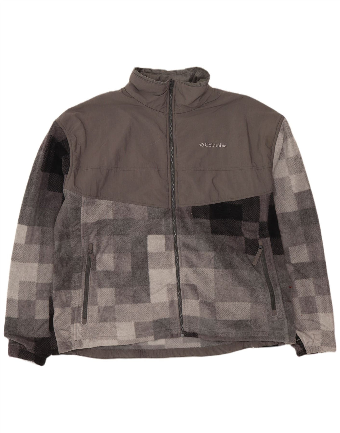 Męska kurtka polarowa COLUMBIA Interchange UK 44 2XL Szara, geometryczna, poliester