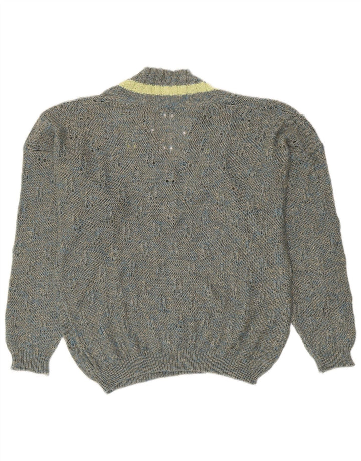 Sweter damski VINTAGE z dekoltem w kształcie litery V, UK 18 XL, szary