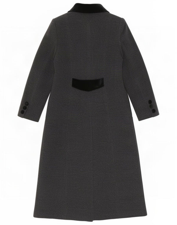 Płaszcz damski w stylu vintage UK 10, mały, szary, wełniany