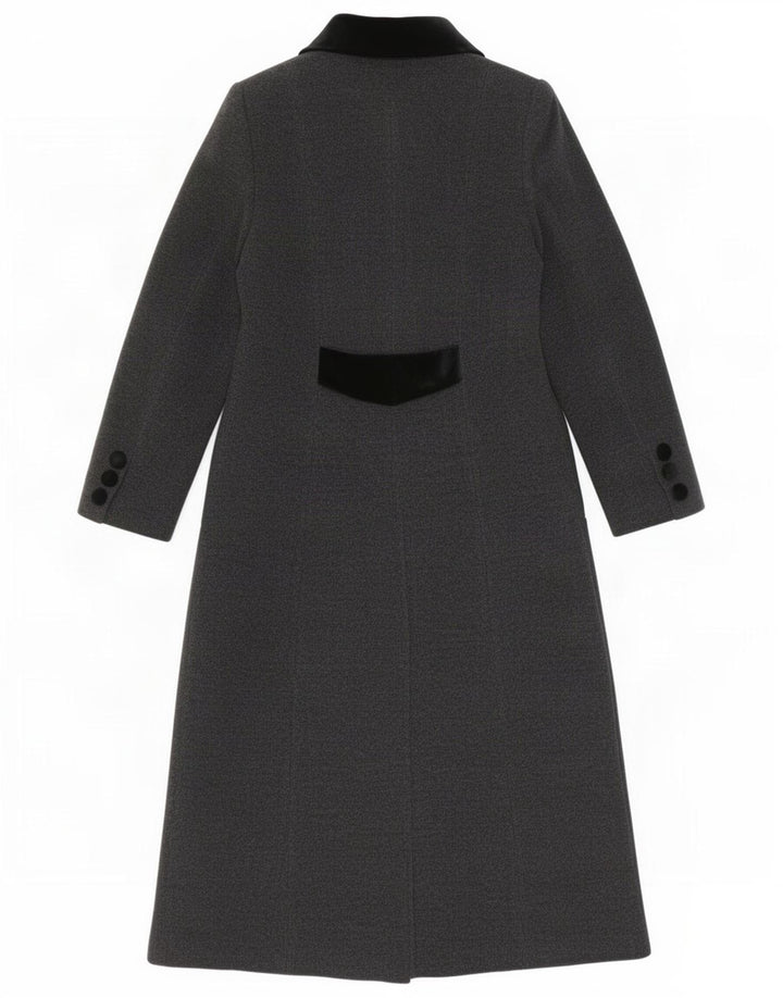 Płaszcz damski w stylu vintage UK 10, mały, szary, wełniany