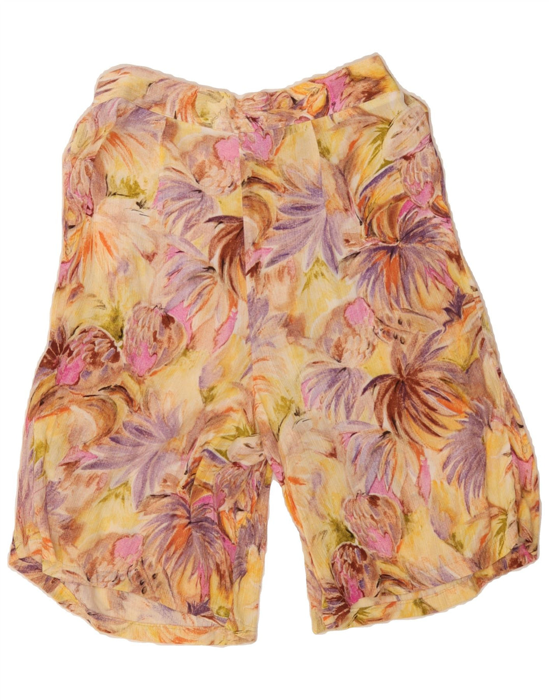 VINTAGE Womens Pegged Casual Shorts EU 40 Medium W32 Multicoloured Floral Vintage Vintage and Second-Hand Vintage from Messina Hembry 