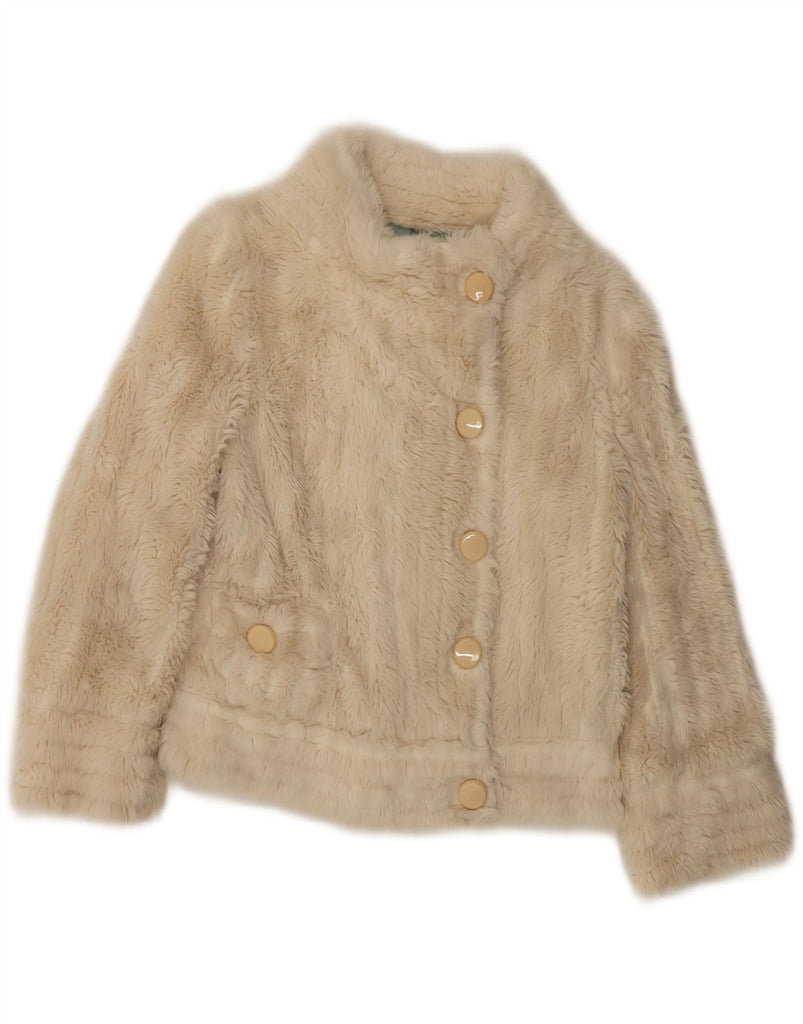 MARC JACOBS Womens Faux Fur Jacket UK 6 XS Off White Synthetic Vintage Marc Jacobs and Second-Hand Marc Jacobs from Messina Hembry 