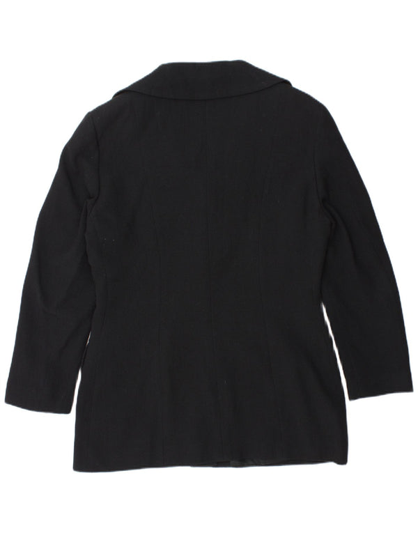 Vintage damska marynarka zapinana na 4 guziki IT 48 XL granatowa wełna