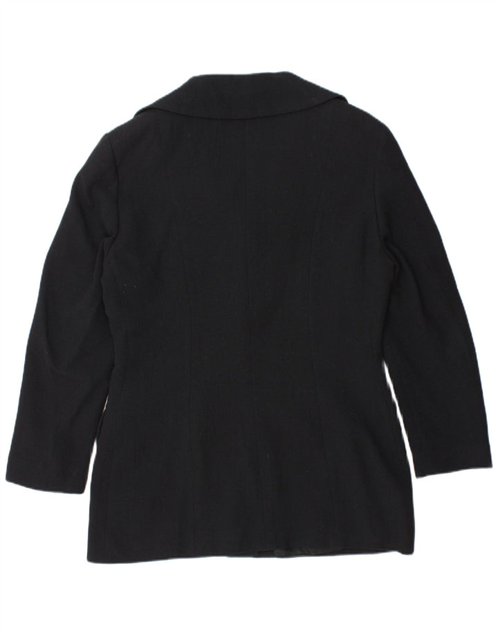 Vintage damska marynarka zapinana na 4 guziki IT 48 XL granatowa wełna