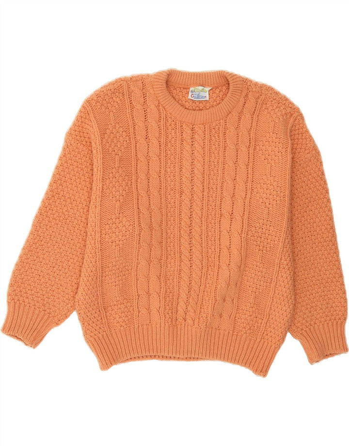 BLUE FLAME Womens Boat Neck Jumper Sweater UK 14 Medium Orange Acrylic Vintage Blue Flame and Second-Hand Blue Flame from Messina Hembry 