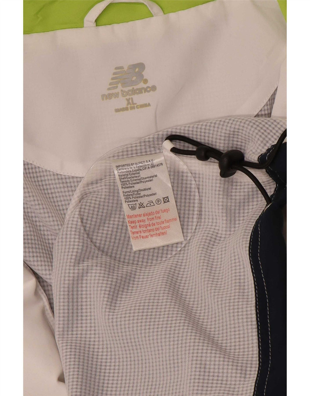 Męska kurtka dresowa New Balance XL, biały poliester z blokami kolorów