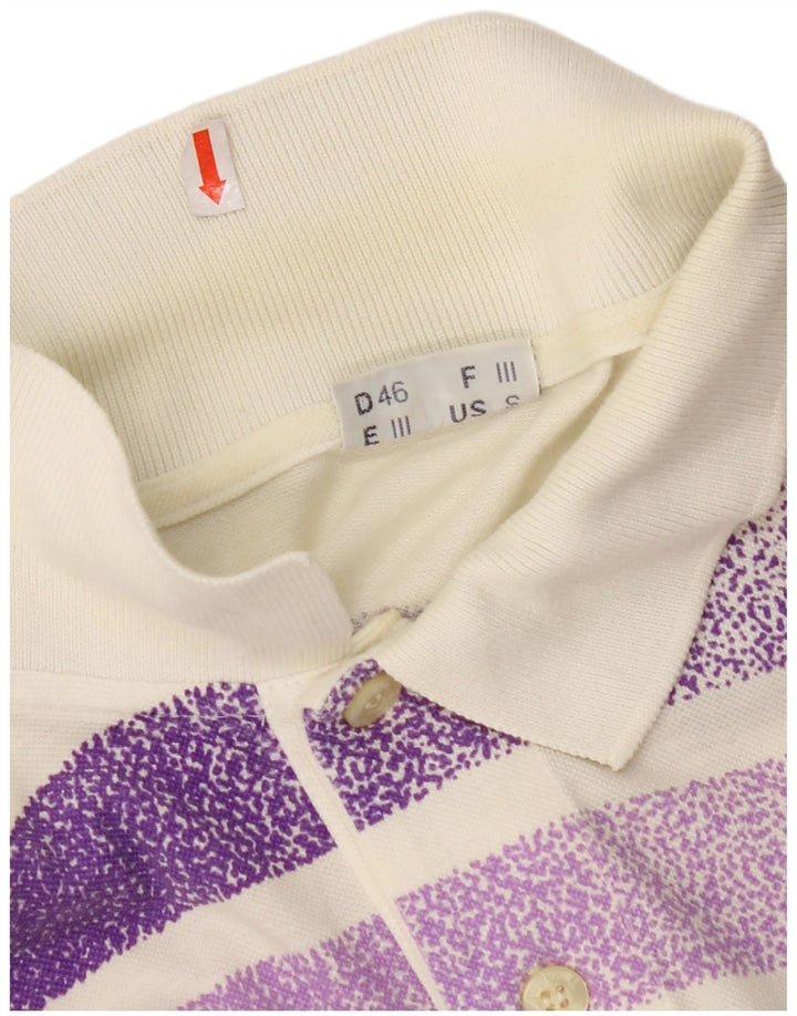 Męska koszulka polo SERGIO TACCHINI, mała, bawełniana w złamane białe paski