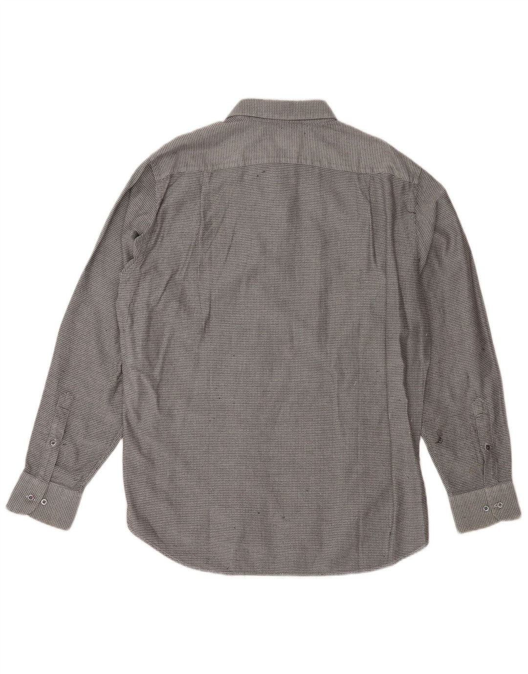 Męska koszula flanelowa HUGO BOSS Rozmiar 17 1/2 44 XL Szara, geometryczna bawełna