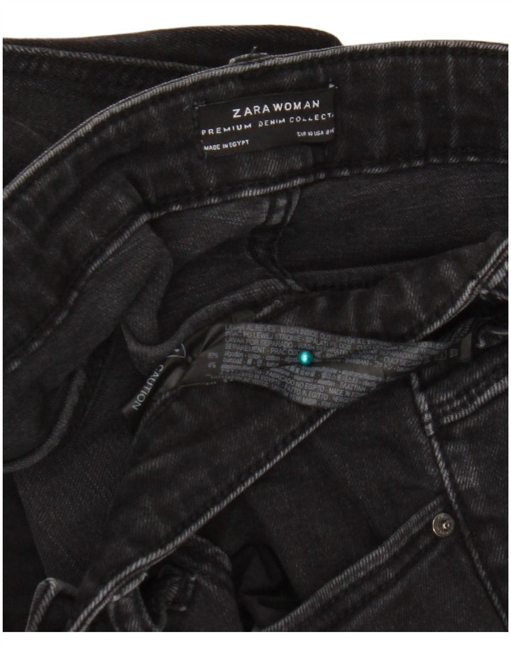 Damskie jeansy rozkloszowane z wysokim stanem Zara EU 40 Medium W30 L34 Czarna bawełna