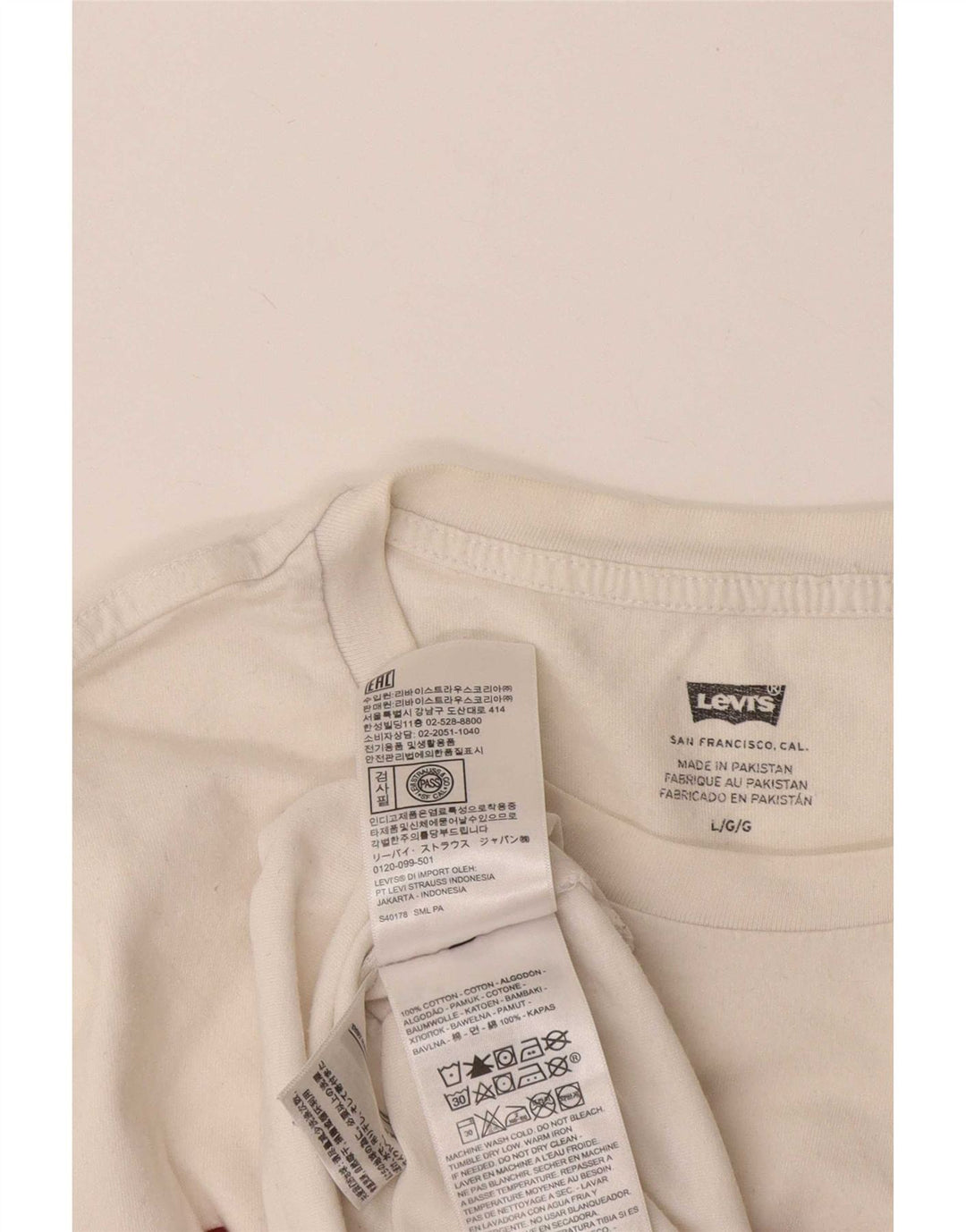 Męski T-shirt z grafiką Levi's, duży, biały, bawełniany