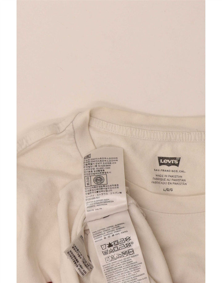 Męski T-shirt z grafiką Levi's, duży, biały, bawełniany